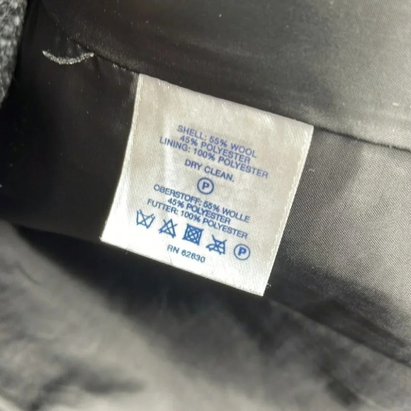 LANDS END Wool Zip Jacket Marled Black Grey High Neck Pockets Size 10P - Picture 9 of 11